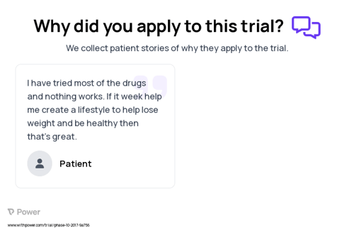 Obesity Patient Testimony for trial: Trial Name: NCT03329963 — N/A