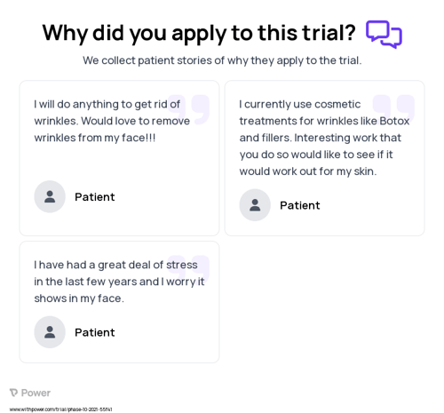 Wrinkles Patient Testimony for trial: Trial Name: NCT05091788 — N/A