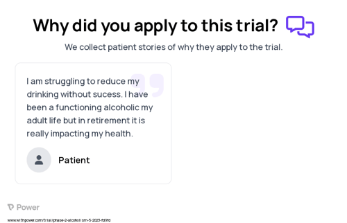 Alcoholism Patient Testimony for trial: Trial Name: NCT05891587 — Phase 2