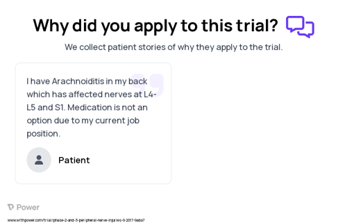 Peripheral Nerve Injury Patient Testimony for trial: Trial Name: NCT03205124 — Phase 2 & 3