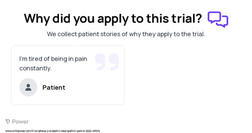 Diabetic Neuropathy Patient Testimony for trial: Trial Name: NCT05351801 — Phase 2