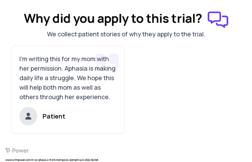 Nonfluent Aphasia Patient Testimony for trial: Trial Name: NCT05386394 — Phase 2