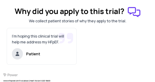 Heart Failure Patient Testimony for trial: Trial Name: NCT04703842 — Phase 1 & 2