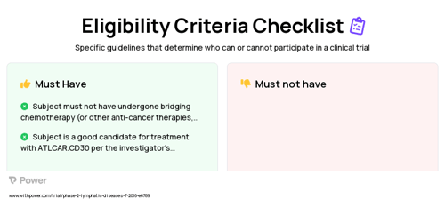 ATLCAR.CD30 cells (CAR T-cell Therapy) Clinical Trial Eligibility Overview. Trial Name: NCT02690545 — Phase 1 & 2