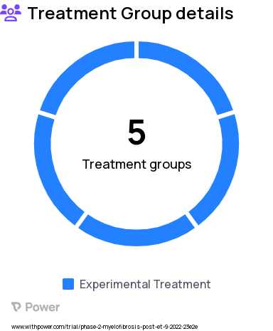 Myelofibrosis Research Study Groups: Phase 1b - Dose Level 3, Phase 2 - Cohort 1 JAKi treatment-naïve MF, Phase 1b - Dose Level 1, Phase 1b - Dose Level 2, Phase 2 - Cohort 2 suboptimal response to Ruxolitinib