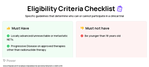 [212Pb]VMT-α-NET (Radioisotope Therapy) Clinical Trial Eligibility Overview. Trial Name: NCT05636618 — Phase 1 & 2