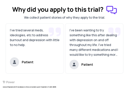 Burnout Patient Testimony for trial: Trial Name: NCT05163496 — Phase 3