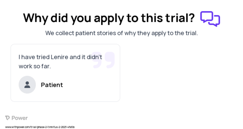 Tinnitus Patient Testimony for trial: Trial Name: NCT05645432 — Phase 2