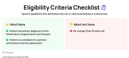 Trident II Tritanium Acetabular Shell (Hip Replacement Device) Clinical Trial Eligibility Overview. Trial Name: NCT02999009 — N/A