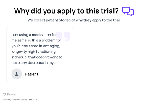 Aging Patient Testimony for trial: Trial Name: NCT04488601 — Phase 2