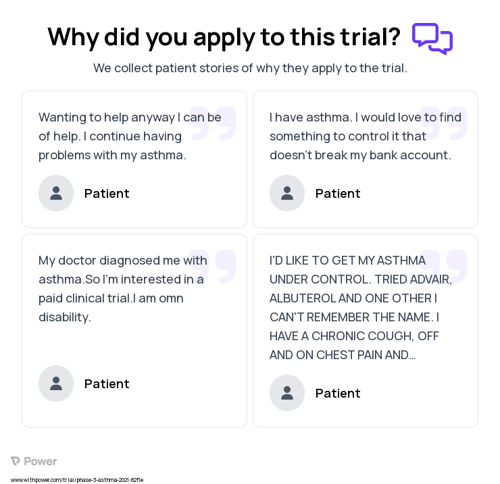 Asthma Patient Testimony for trial: Trial Name: NCT04718389 — Phase 3