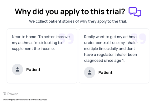 Asthma Patient Testimony for trial: Trial Name: NCT05292586 — Phase 3