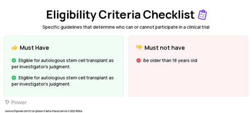 CTX001 (Gene Therapy) Clinical Trial Eligibility Overview. Trial Name: NCT05356195 — Phase 3