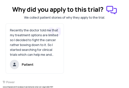 Lung Cancer Patient Testimony for trial: Trial Name: NCT04533451 — Phase 2