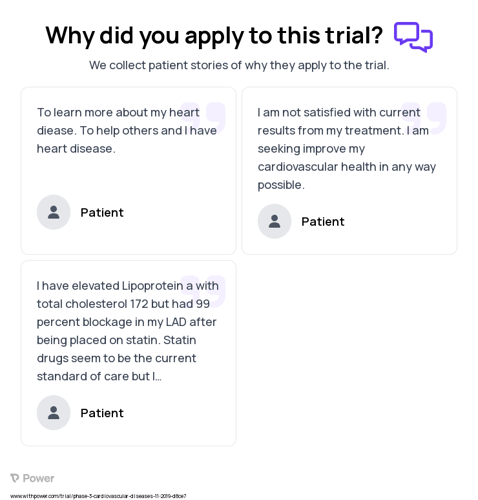 Cardiovascular Disease Patient Testimony for trial: Trial Name: NCT04023552 — Phase 3