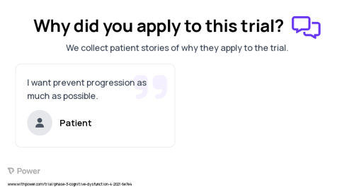 Mild Cognitive Impairment Patient Testimony for trial: Trial Name: NCT04765137 — Phase 2