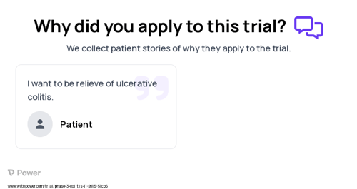 Ulcerative Colitis Patient Testimony for trial: Trial Name: NCT02531126 — Phase 3