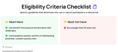 AZD7442 (Monoclonal Antibodies) Clinical Trial Eligibility Overview. Trial Name: NCT04625725 — Phase 3