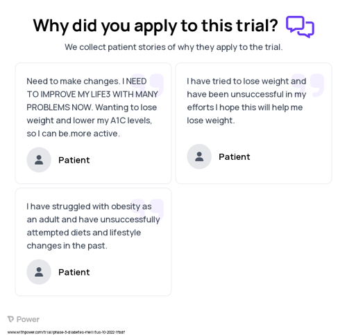 Type 2 Diabetes Patient Testimony for trial: Trial Name: NCT05394519 — Phase 3