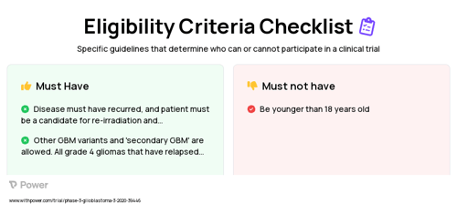 Bevacizumab (Angiogenesis Inhibitor) Clinical Trial Eligibility Overview. Trial Name: NCT03532295 — Phase 2