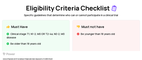 Intensity-Modulated Radiation Therapy Clinical Trial Eligibility Overview. Trial Name: NCT00956007 — Phase 3