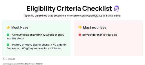 DUR-928 (Epigenetic Regulator) Clinical Trial Eligibility Overview. Trial Name: NCT03917407 — Phase 2