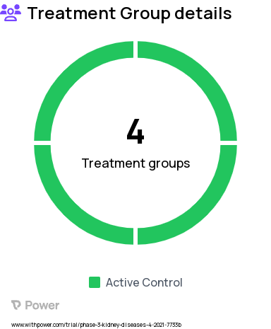 Hantaan Virus Nephropathy Research Study Groups: Group 1 - Full Dose Hataan, Group 2 - Half Dose Hataan, Group 3 - Full Dose Puumala, Group 4 - Half Dose Puumala