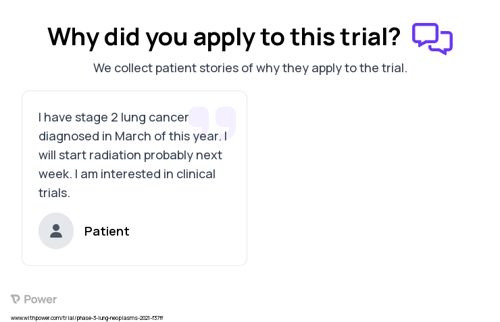 Non-Small Cell Lung Cancer Patient Testimony for trial: Trial Name: NCT04685135 — Phase 3