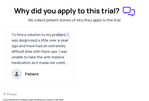 Lupus Patient Testimony for trial: Trial Name: NCT05123586 — Phase 2