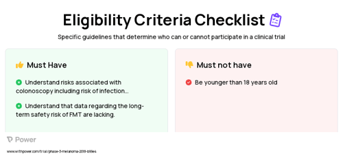 Fecal Microbiota Transplant (Microbiota Therapy) Clinical Trial Eligibility Overview. Trial Name: NCT03341143 — Phase 2