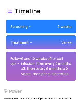 Individual Patient TCR-Transduced PBL (CAR T-cell Therapy) 2023 Treatment Timeline for Medical Study. Trial Name: NCT03412877 — Phase 2