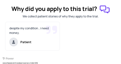 Pustular Psoriasis Patient Testimony for trial: Trial Name: NCT05366855 — Phase 3