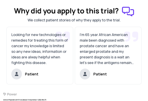 Prostate Cancer Patient Testimony for trial: Trial Name: NCT00045123 — Phase 2