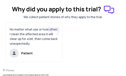 MRSA Patient Testimony for trial: Trial Name: NCT02814916 — Phase 3