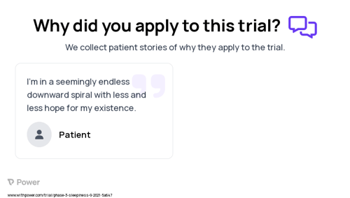 Narcolepsy Patient Testimony for trial: Trial Name: NCT05113745 — Phase 3