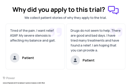 Lumbar Disc Disease Patient Testimony for trial: Trial Name: NCT04042844 — Phase 2