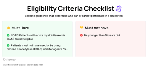 Azacitidine (Anti-metabolites) Clinical Trial Eligibility Overview. Trial Name: NCT01522976 — Phase 2