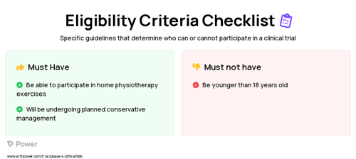 Smart Physiotherapy Recognition System (SPARS) (Artificial Intelligence) Clinical Trial Eligibility Overview. Trial Name: NCT04629417 — N/A