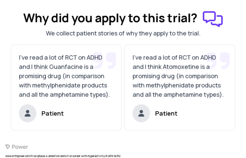 Attention Deficit Hyperactivity Disorder (ADHD) Patient Testimony for trial: Trial Name: NCT04085172 — Phase 4