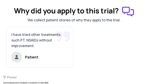 Shoulder Osteoarthritis Patient Testimony for trial: Trial Name: NCT05675527 — Phase 4