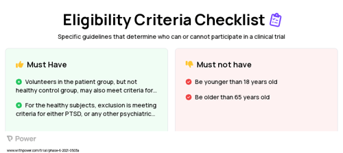 Fear conditioning (Behavioral Intervention) Clinical Trial Eligibility Overview. Trial Name: NCT04975009 — N/A