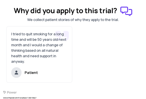 Tobacco Use Patient Testimony for trial: Trial Name: NCT05030194 — N/A