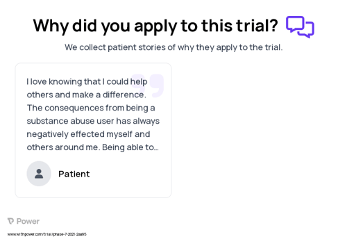 Substance Use Patient Testimony for trial: Trial Name: NCT04935606 — N/A