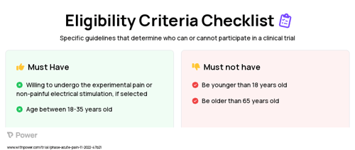 Pain Stimulus Clinical Trial Eligibility Overview. Trial Name: NCT05625776 — N/A