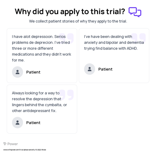 Anxiety Patient Testimony for trial: Trial Name: NCT05575128 — N/A