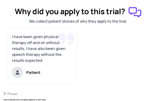 Stroke Patient Testimony for trial: Trial Name: NCT05093673 — N/A