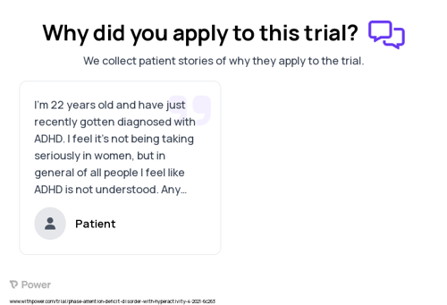 Attention Deficit Hyperactivity Disorder (ADHD) Patient Testimony for trial: Trial Name: NCT04591951 — N/A