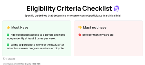 Bike Club Clinical Trial Eligibility Overview. Trial Name: NCT05265689 — N/A