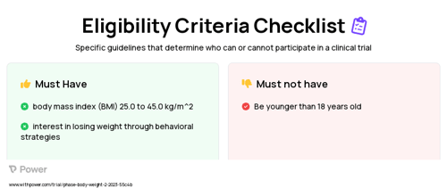 Goal Setting in a Digital Weight Loss Intervention Clinical Trial Eligibility Overview. Trial Name: NCT05715242 — N/A