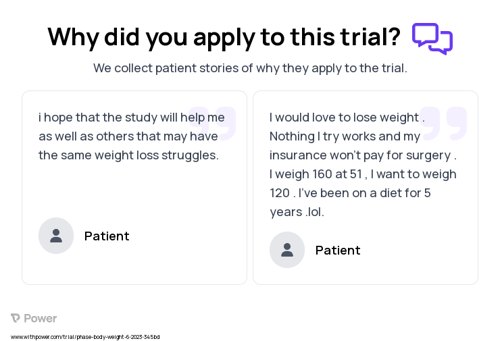 Weight Loss Patient Testimony for trial: Trial Name: NCT05917314 — N/A